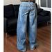 Men's Clothing Retro Daddy Ripped Loose Scimitar Version Wide Leg Jeans For Men And Women_viptrois.com