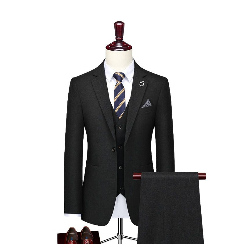 CT Casual Set For Men, Youth Groomsmen Wedding Suit, Trendy Korean Slim Fit British Style Small Suit_viptrois.com