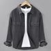 Cotton Casual Shirt Men's Long Sleeved Loose Versatile Top Workwear Double Pocket Shirt Jacket_viptrois.com
