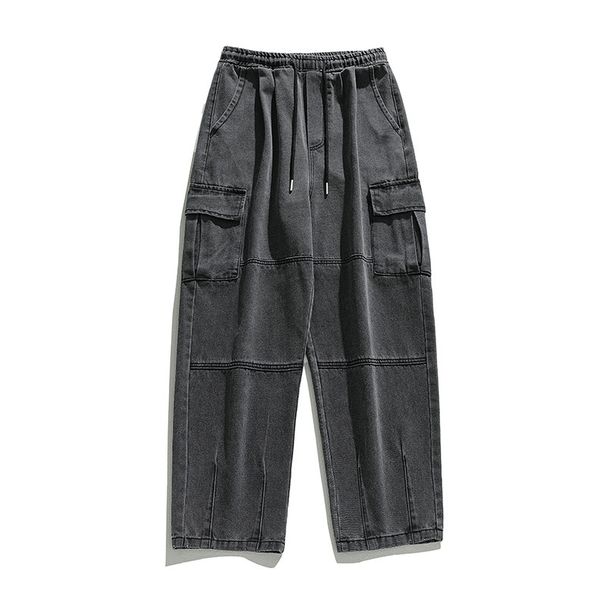 Men's Clothing Korean And Japanese Men's Clothing Double Three Dimensional Pocket Jeans Spring New Retro Old Washing Workwear Trousers Men_viptrois.com