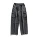 Men's Clothing Korean And Japanese Men's Clothing Double Three Dimensional Pocket Jeans Spring New Retro Old Washing Workwear Trousers Men_viptrois.com