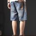 American Style Denim Shorts For Men In Summer, Ripped Brand Shorts, Casual Mid Length Trendy Cool Cropped Pants, And_viptrois.com