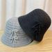 New Women's Versatile Spring/summer Bow Knitted Bowl Hat Women's Sunshade Fisherman Hat_viptrois.com