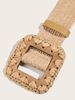 Women Braided Belts Summer Hot Sale Hand Woven Square Pin Buckle Elastic Pp Straw Belt_viptrois.com