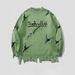 2026 Fashion Hip-Hop Knitwear Pullovers Youth/Men Polyester Round Collar Alphabetic Jacquard Broken Hole Do Old Frayed Edges Long Sleeve Sweater_viptrois.com