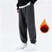 Fleece Straight-leg Loose Sweatpants For Men In The Autumn Korean Style, Featuring A Fashionable And Simple Drape_viptrois.com