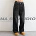 Men's Black Distressed Rhinestone Jeans - Loose Fit Streetwear Denim Pants With Star Embellishments_viptrois.com
