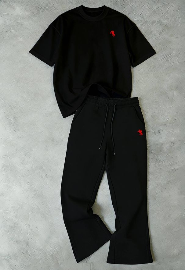 Men's Clothing Horse 2026 New Cross Border Unisex Color Block Casual Sports Suit For Daily Commuting And Commuting; Men's Short Sleeve T Shirt_viptrois.com