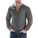 European And American Cross-border Clothing New Vintage Patchwork Embroidered Half-zip Men's Long-sleeve_viptrois.com