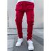 Men's Clothing Lace Up Pants With Multiple Pockets Wear Resistant Anti Beam Heels Straight Leg Running Sports And Leisure Men's Trousers_viptrois.com