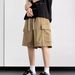 Men’s Clothing Shorts Men Summer Trend Army Green Overalls Thin Loose Shorts Casual Straight Cotton Pants_viptrois.com