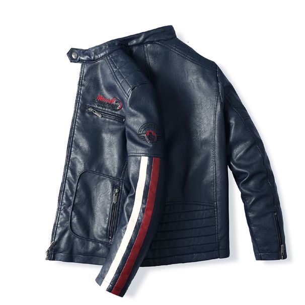 Men's Clothing Hot Selling Men's Racing Clothing European And American Motorcycle Pu Leather Jacket Plus Size Cold Proof Men's Trendy Jacket_viptrois.com