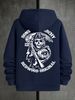 Men's Autumn And Winter Casual Fashion Loose Hooded Sweatshirt With Geometric Skull Design Print Warm Long Sleeved Pullover_viptrois.com