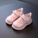 Child's shoes Princess small leather shoes Children's round patent leather big head pearl dance shoes flying knit leather shoes_viptrois.com