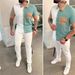 Men's Clothing Summer Color Matching 3D Printing Short Sleeved Trousers Trendy Casual Sports Suits_viptrois.com