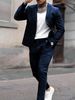 Men's Clothing Simple Slim Fit Casual Fashion Button Suit Two Piece Suit_viptrois.com