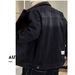 men's clothing vintage jacket american streetwear trend pu leather jacket black thick loose zipper jacket men_viptrois.com