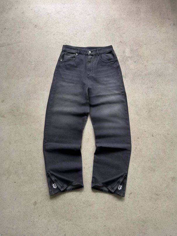 Men's Vintage Washed Denim Jeans - Straight Leg Embroidered Retro Jeans, Classic Streetwear Pants_viptrois.com