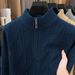 Men's Half-Zip Sweater – Thickened Winter Knit Pullover, Business Casual & Warm Layering For Modern Men_viptrois.com