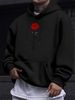Men's Autumn/Winter Casual Fashion Loose Hoodie Rose Cross Letter Print Warm Long Sleeve Hoodie_viptrois.com