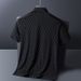 Men's Clothing Summer Cool Stretch Short Sleeve Shirt Breathable Casual T-Shirt For Men, Slim Fit, Lightweight & Comfortable (Khaki, White, Black)_viptrois.com