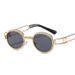 Hot Selling Small Oval Pearl Sunglasses Retro Trend INS Same Style Small Sunglasses For Women Metal Glasses_viptrois.com