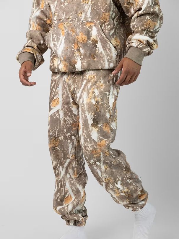 3d Digital Print Fleece Tracksuit Set For Men And Women, Cozy Fabric Autumn Winter Loungewear, Casual Couple Matching Outfits With Maple Leaf Design_viptrois.com