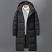 A Long, Knee-length Windproof Hooded Jacket For Young Men In Winter_viptrois.com