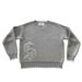 Men's Embroidered Crewneck Sweater High Street Design Jacquard Loose Knitwear Autumn Winter Casual Fashion Top Grey_viptrois.com