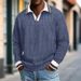 Men's Corduroy Long Sleeve Shirt - Vintage Washed Pullover With Button Collar - Oversized Winter Sweater For Casual & Streetwear_viptrois.com
