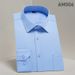 Men's Solid Color Long Sleeve Dress Shirt, Wrinkle-Free Business Casual Slim Fit Shirt For Office Formal Wear,_viptrois.com