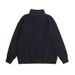 Men's Retro Embroidered Patch Half-Zip Knit Sweater - Casual College Style Pullover , Long Sleeves, Loose Fit (Gray/Black, S-XXXL)_viptrois.com