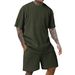 Men's Summer Casual Sports Outfit - Quick-Dry Short Sleeve T-Shirt & 5-Inch Shorts Set - Breathable Polyester Blend - S-XXXL_viptrois.com
