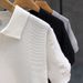 Men's Clothing Summer New Short Sleeved Sweater Men's High End Business Style Polo Shirt V Neck Slim_viptrois.com
