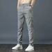 Men's Summer Thin Casual Pants, Breathable, Ice Silk, Elastic, Straight Leg, Loose Fit, Quick-Drying Pants, Trendy, Versatile, Long_viptrois.com