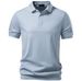 Men's Tencel Blend Polo Shirt, Breathable Soft Short Sleeve Casual Business Casual Top With Classic Collar_viptrois.com