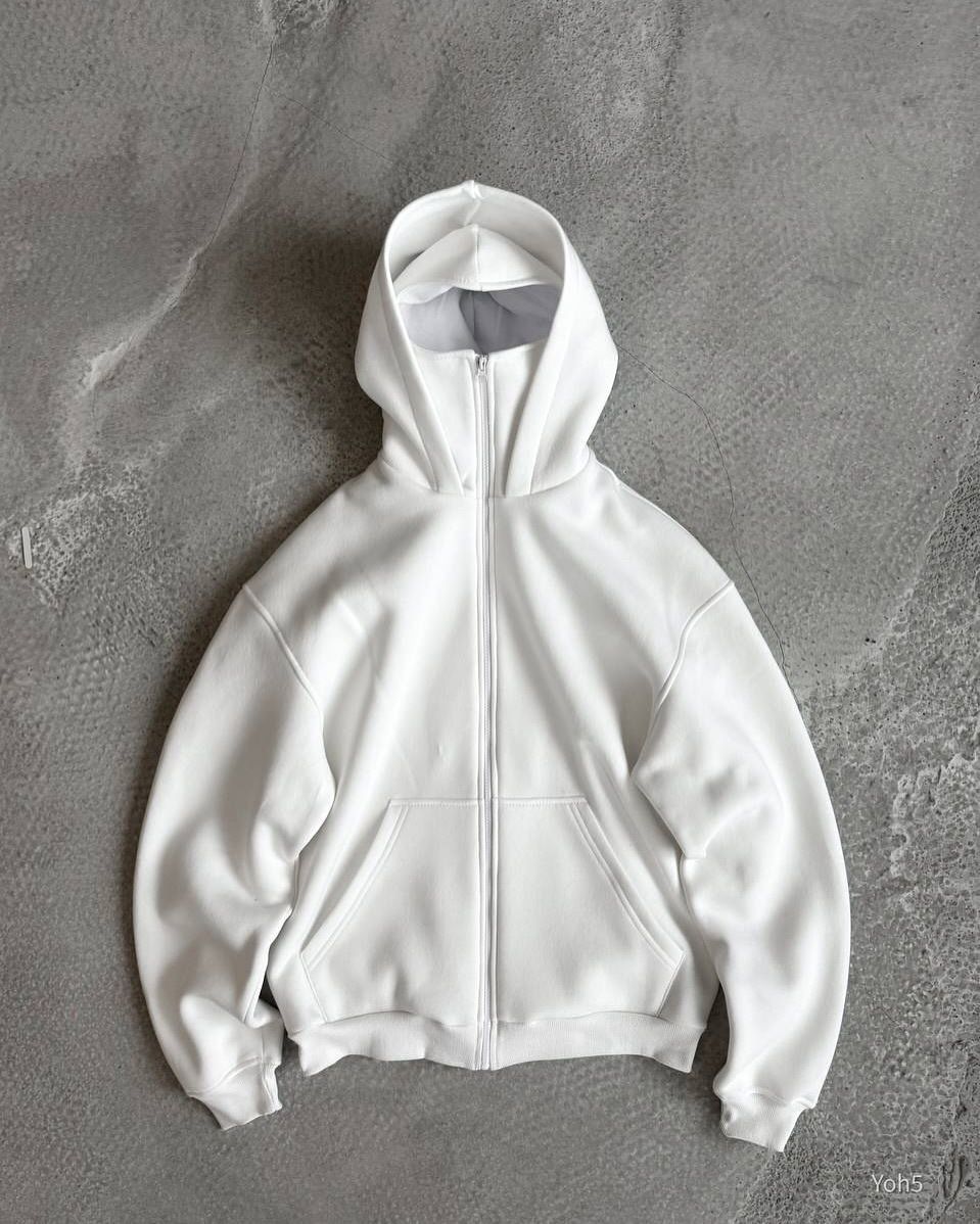 Men's Clothing Double Hood Zipper Hooded Men's Streetwear Zip-Up Hoodie With Double Hood & Side Pockets - Trendy Oversized Pullover For Urban Fashion_viptrois.com