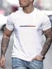 Men's Fashion Short-sleeved T-shirts Summer Slim-fit Pure Cotton Printed T-shirts Trendy Casual Versatile Tops_viptrois.com