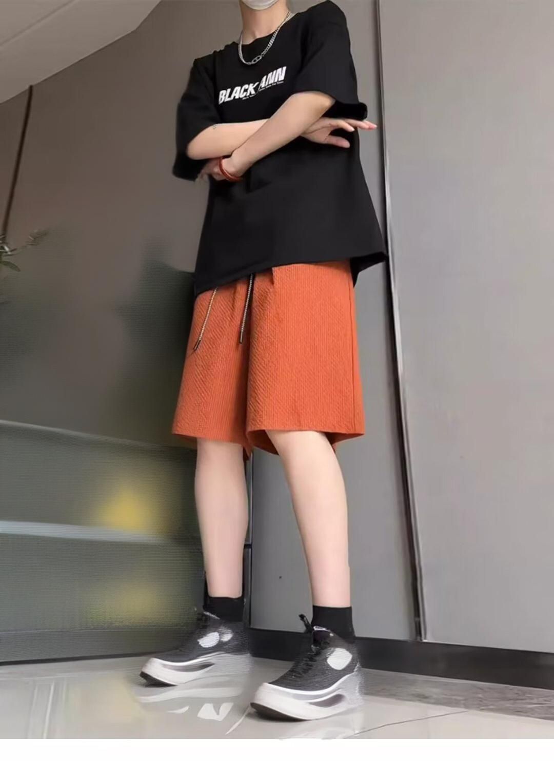 Men's Clothing Casual Shorts Thin Loose Sports Pants Solid Color Five Point Pants_viptrois.com