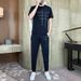 The New Summer Casual Sportswear Set For Men Is A Loose, Large-sized Ice Silk Thin Suit That Is Cool, Quick-drying And Breathable. It's A Trendy Set_viptrois.com