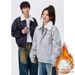 Faux Fur Collar Jacket – Unisex Winter Coat With Thickened Polyester For Streetwear & Campus Style_viptrois.com