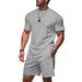 Men's Quick-Dry Raglan Short-Sleeve T-Shirt & Shorts Set – Summer Athleisure (Black/Grey/Denim Blue/Apricot, S-XXXL)_viptrois.com