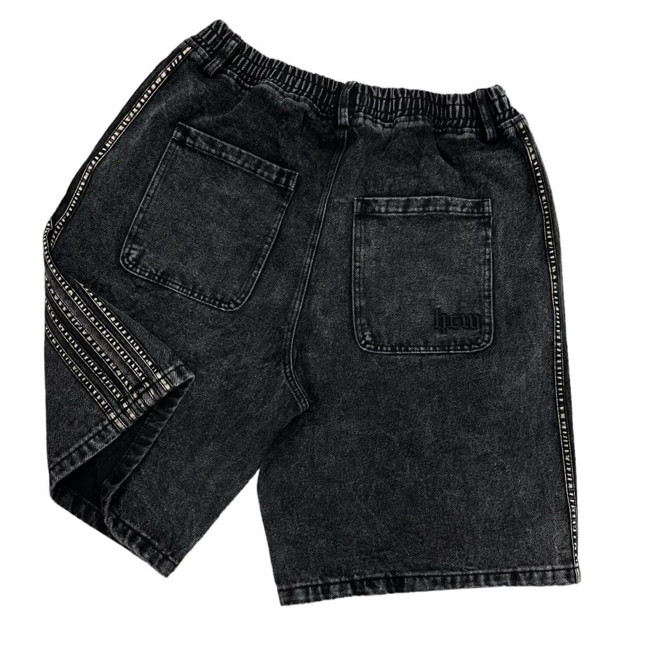 Men's Clothing Retro Street Striped Jeans Washed Distressed Casual Straight Wide Leg Mopping Trousers_viptrois.com