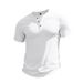 Summer New American Style Casual Men's Slim Fit Muscle Bamboo Henley Short Sleeve T-Shirt_viptrois.com