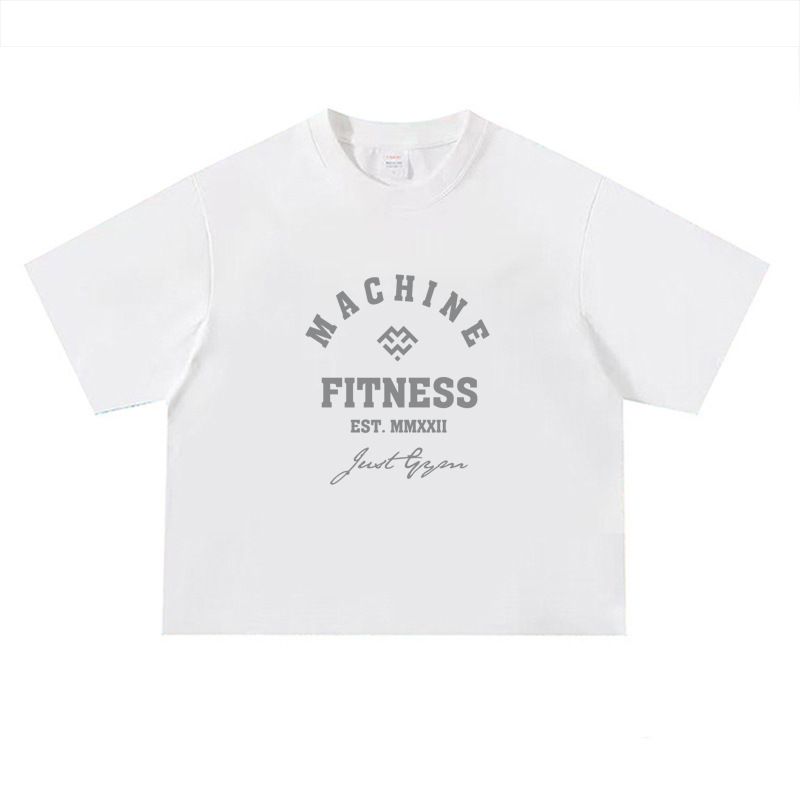Summer Cotton 240g Short-sleeved Heavy Shoulder Sleeves Square T-shirt Heavyweight Breathable Bottoming Shirt Top_viptrois.com