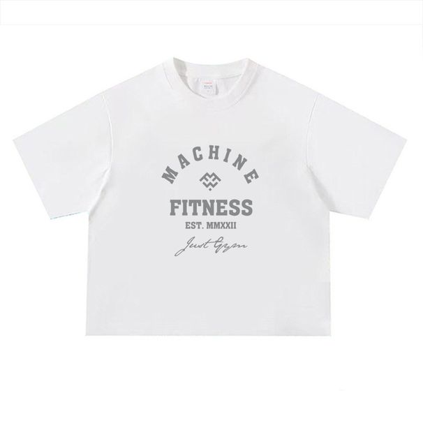 Summer Cotton 240g Short-sleeved Heavy Shoulder Sleeves Square T-shirt Heavyweight Breathable Bottoming Shirt Top_viptrois.com