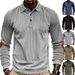 Men's Retro Corduroy Loose Casual Lapel Long Sleeved Shirt Patch Polo Shirt_viptrois.com