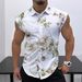 Men's Casual Sleeveless Shirt Fashion Print Breathable Loose Vest Top_viptrois.com