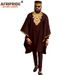 Men's Clothing African National Cotton Men's Casual Three-piece Top Trousers + Hat_viptrois.com