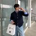 Autumn New Men's Sweater Jacket Casual Loose Polo Shirt Turn-Down Collar Top High-End Button Knitted Cardigan_viptrois.com